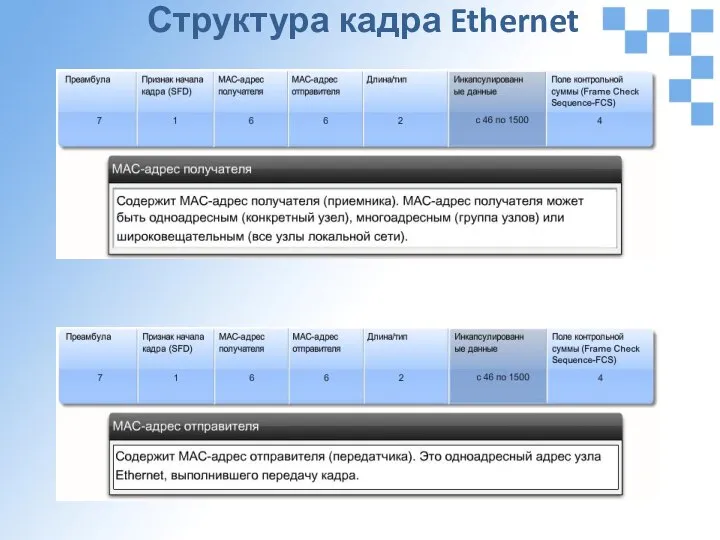 Структура кадра Ethernet