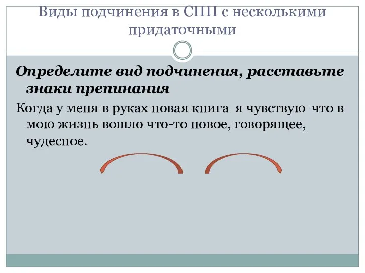 Виды подчинения в СПП с несколькими придаточными Определите вид подчинения, расставьте