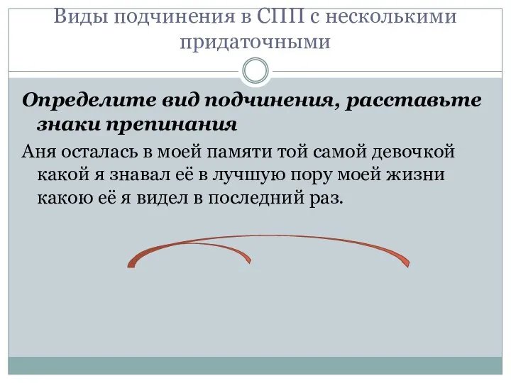 Виды подчинения в СПП с несколькими придаточными Определите вид подчинения, расставьте