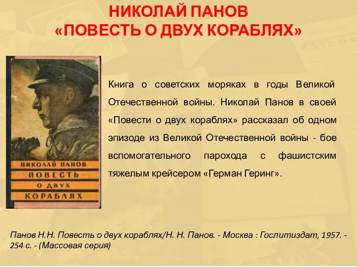 Книга о советских моряках в годы Великой Отечественной войны. Николай Панов
