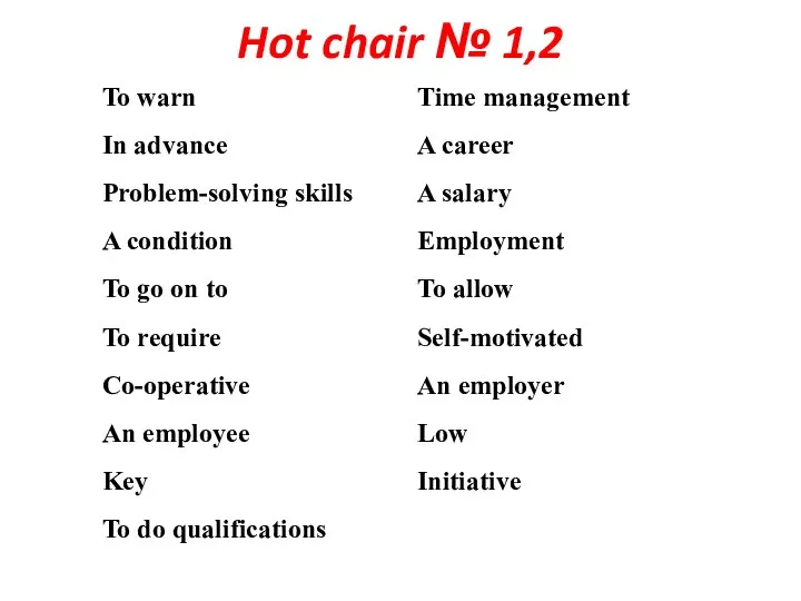 Hot chair № 1,2