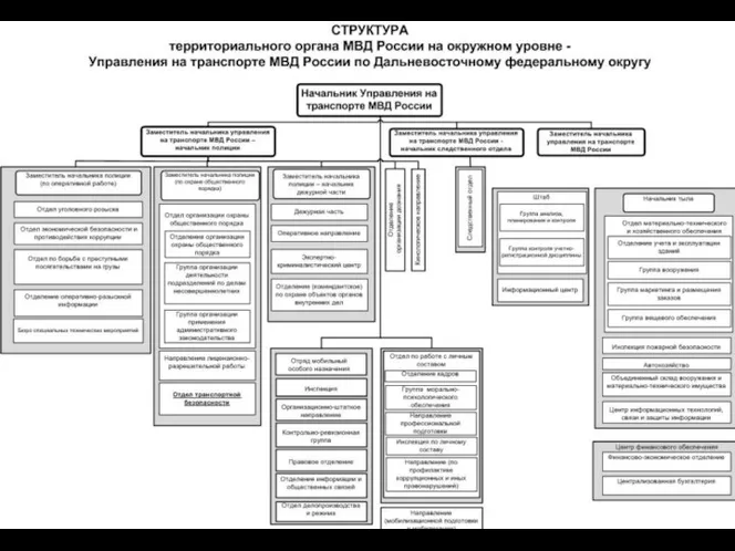 Проектные предложения по совершенствованию организационной структуры УТ МВД России по ДФО