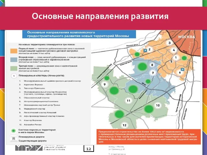 Основные направления развития 12