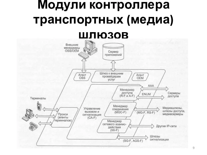 Модули контроллера транспортных (медиа) шлюзов