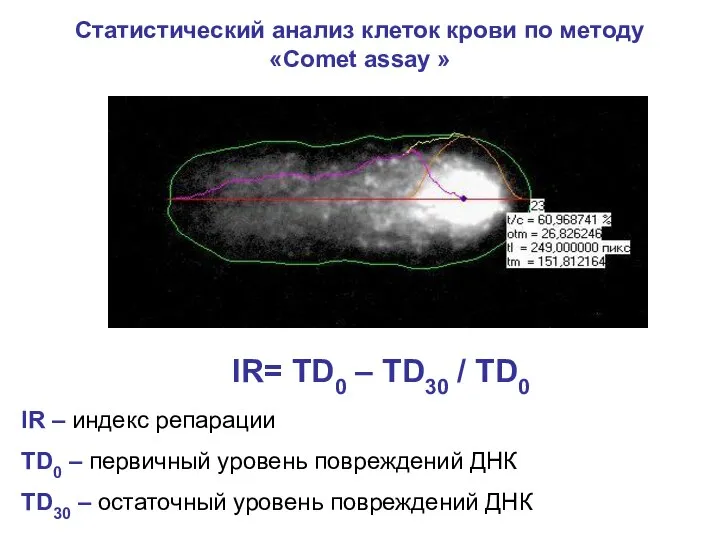 IR= TD0 – TD30 / TD0 IR – индекс репарации TD0