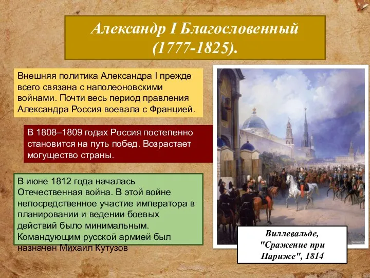 Александр I Благословенный (1777-1825). Внешняя политика Александра I прежде всего связана