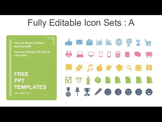 Fully Editable Icon Sets : A You can Resize without losing