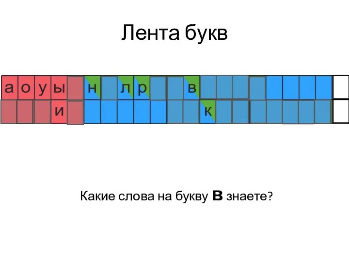 Лента букв Какие слова на букву в знаете?