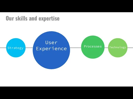 Our skills and expertise Strategy User Experience Processes Technology