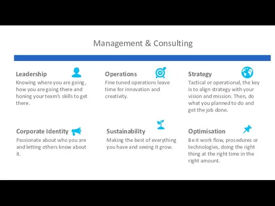 Management & Consulting Leadership Operations Strategy Knowing where you are going,