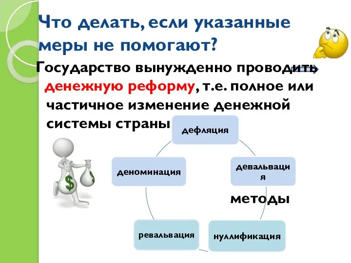 Что делать, если указанные меры не помогают? Государство вынужденно проводить денежную