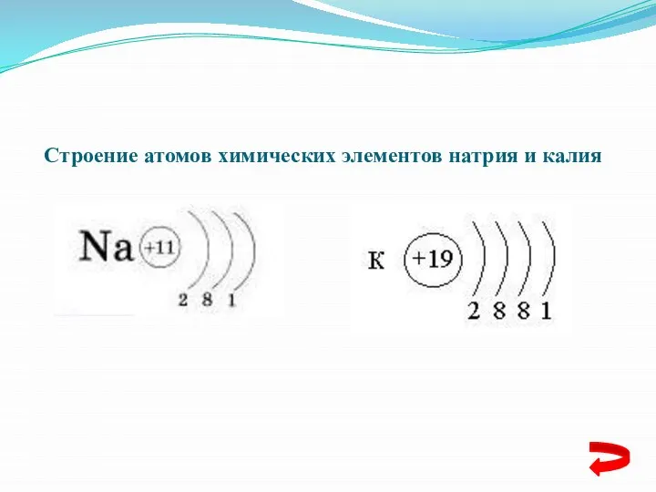 Строение атомов химических элементов натрия и калия