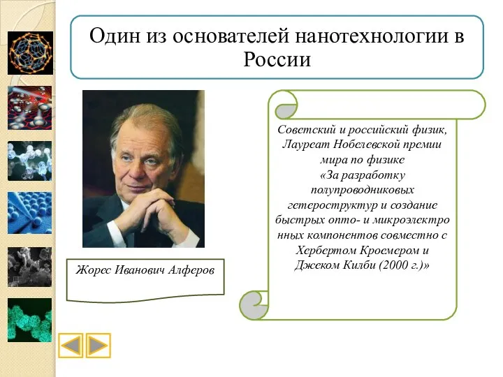 Один из основателей нанотехнологии в России Советский и российский физик, Лауреат