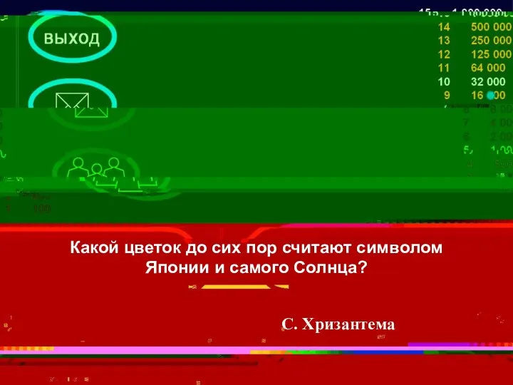 Какой цветок до сих пор считают символом Японии и самого Солнца? С. Хризантема