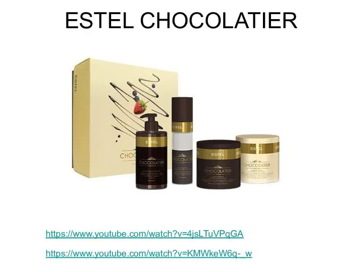 ESTEL CHOCOLATIER https://www.youtube.com/watch?v=KMWkeW6q-_w https://www.youtube.com/watch?v=4jsLTuVPqGA