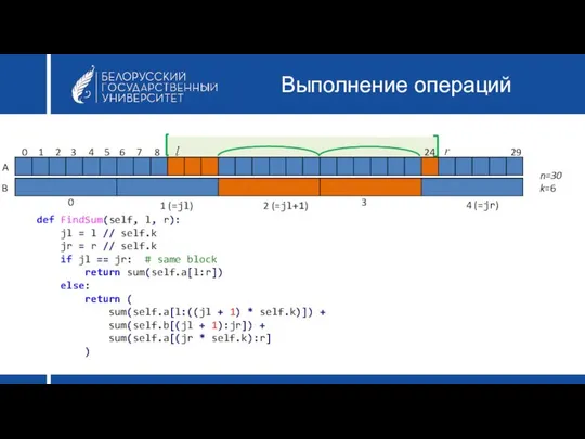 Выполнение операций A B 0 1 (=jl) 2 (=jl+1) 3 4