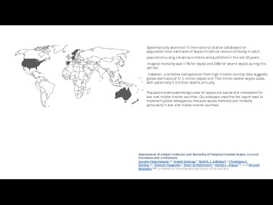 Assessment of Global Incidence and Mortality of Hospital-treated Sepsis. Current Estimates