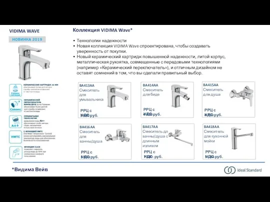 VIDIMA WAVE Коллекция VIDIMA Wave* Технологии надежности Новая коллекция VIDIMA Wave