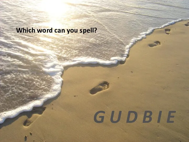 Which word can you spell? G U D B I E