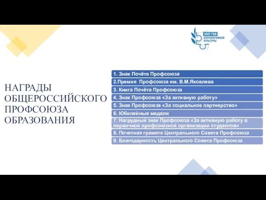 НАГРАДЫ ОБЩЕРОССИЙСКОГО ПРОФСОЮЗА ОБРАЗОВАНИЯ