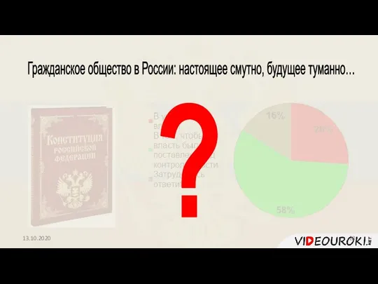 Гражданское общество в России: настоящее смутно, будущее туманно… ? 13.10.2020