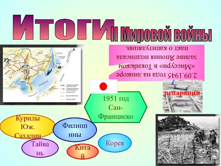 Итоги II Мировой войны 2.09.1945 года на линкоре «Миссури» в Токийском