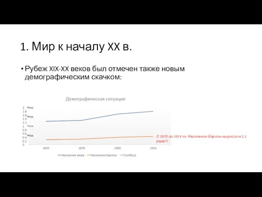 1. Мир к началу XX в. Рубеж XIX-XX веков был отмечен