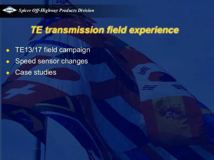 TE transmission field experience TE13/17 field campaign Speed sensor changes Case studies
