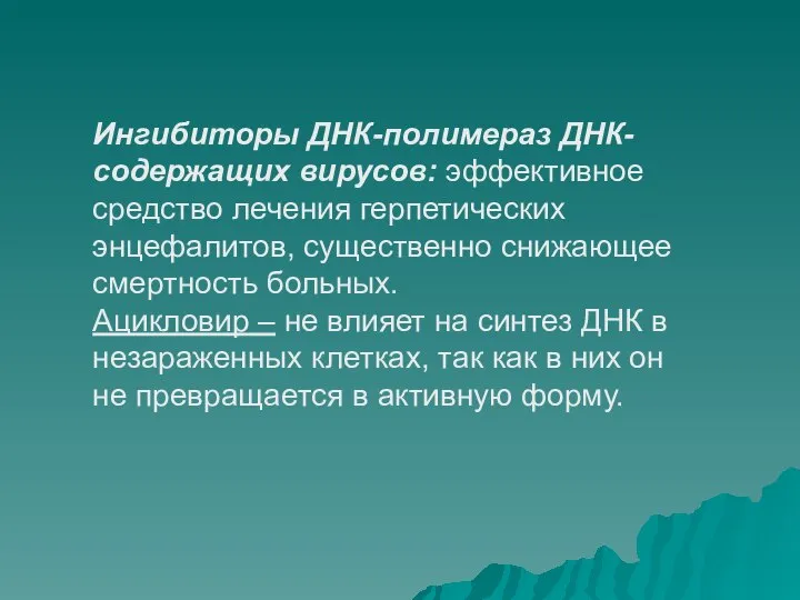 Ингибиторы ДНК-полимераз ДНК-содержащих вирусов: эффективное средство лечения герпетических энцефалитов, существенно снижающее