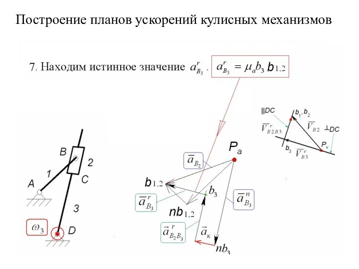 * лекция 4 Построение планов ускорений кулисных механизмов