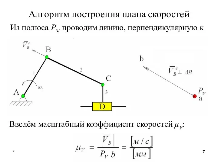 * лекция 4 Из полюса РV проводим линию, перпендикулярную к АВ,