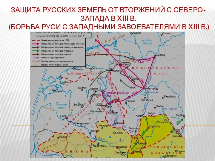 ЗАЩИТА РУССКИХ ЗЕМЕЛЬ ОТ ВТОРЖЕНИЙ С СЕВЕРО-ЗАПАДА В XIII В. (БОРЬБА