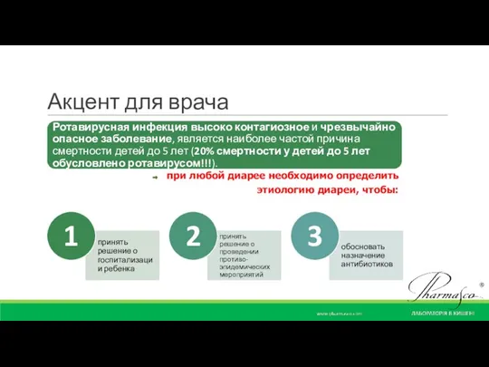 Акцент для врача при любой диарее необходимо определить этиологию диареи, чтобы: