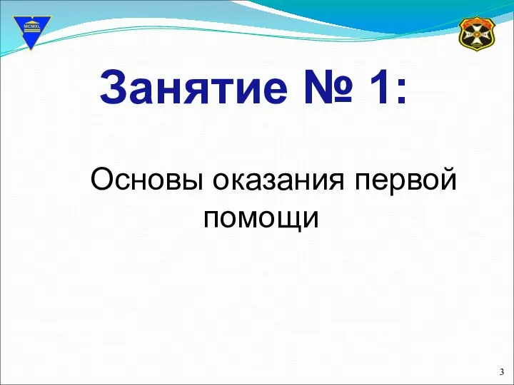 Занятие № 1: Основы оказания первой помощи