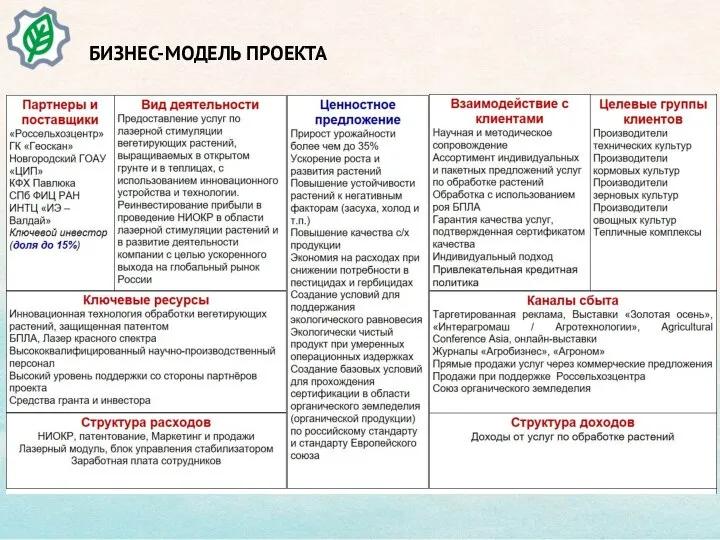 БИЗНЕС-МОДЕЛЬ ПРОЕКТА