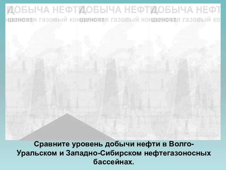 Сравните уровень добычи нефти в Волго-Уральском и Западно-Сибирском нефтегазоносных бассейнах.