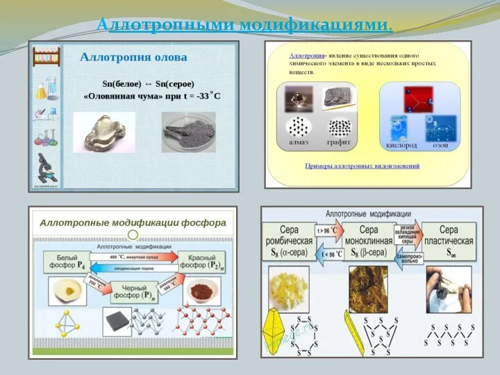 Аллотропными модификациями.