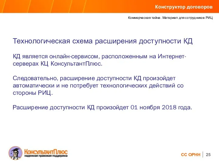 Технологическая схема расширения доступности КД КД является онлайн-сервисом, расположенным на Интернет-серверах