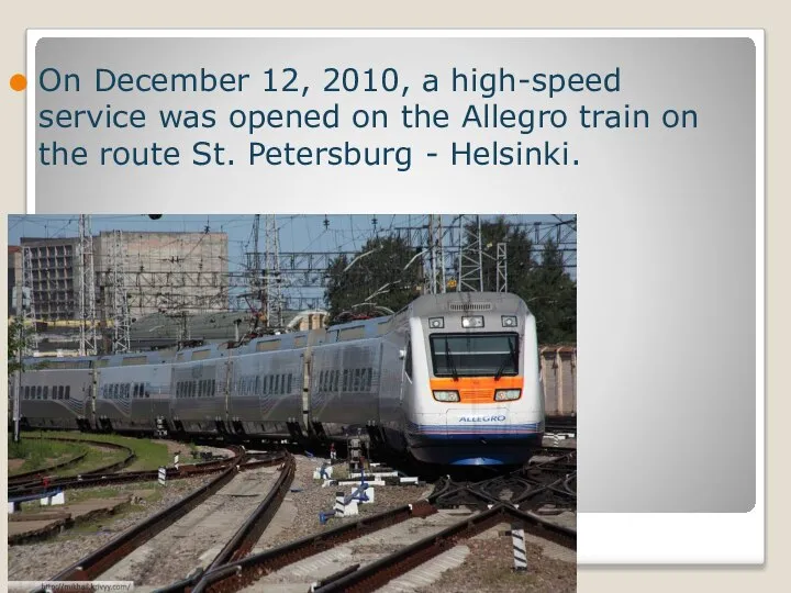 On December 12, 2010, a high-speed service was opened on the