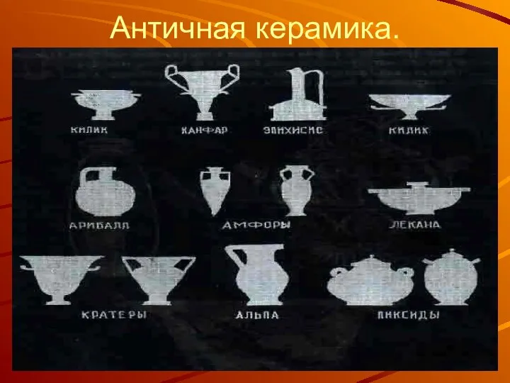 Античная керамика.