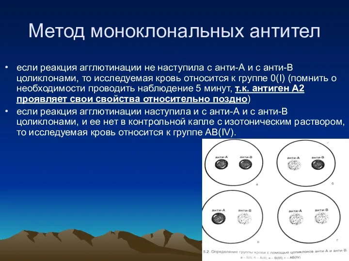 Метод моноклональных антител если реакция агглютинации не наступила с анти-А и