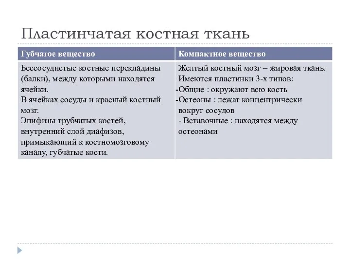 Пластинчатая костная ткань