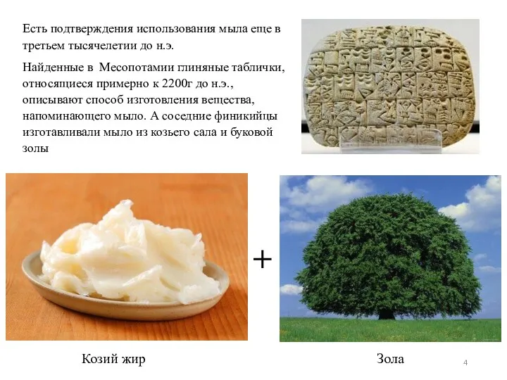 Есть подтверждения использования мыла еще в третьем тысячелетии до н.э. Найденные