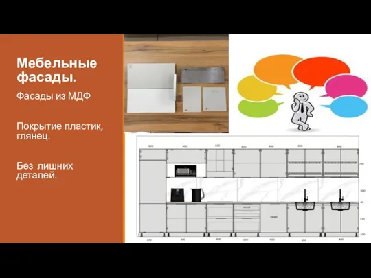 Мебельные фасады. Фасады из МДФ Покрытие пластик, глянец. Без лишних деталей.