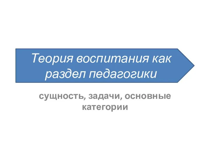 Теория воспитания как раздел педагогики сущность, задачи, основные категории