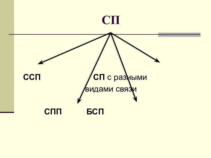 СП ССП СП с разными видами связи СПП БСП