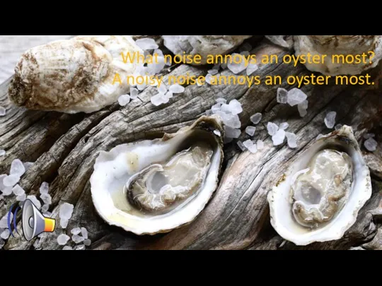 What noise annoys an oyster most? A noisy noise annoys an oyster most.