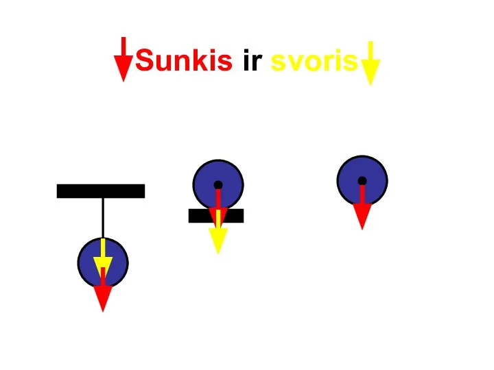 Sunkis ir svoris g=9,8 m/s2