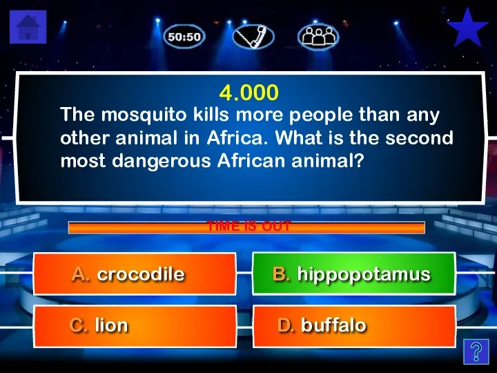 The mosquito kills more people than any other animal in Africa.