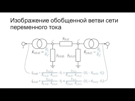 Изображение обобщенной ветви сети переменного тока